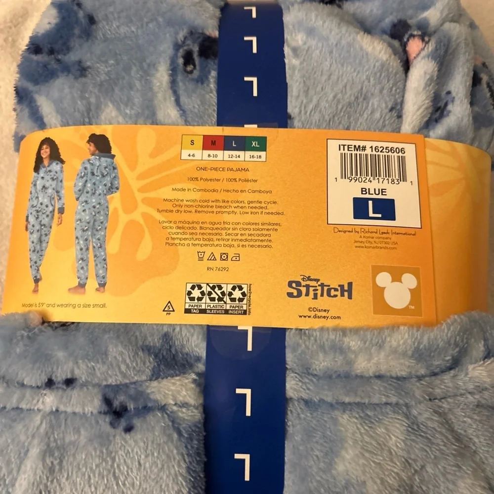 Disney Blue Stitch Fleece Pajama - Picture 2 of 4